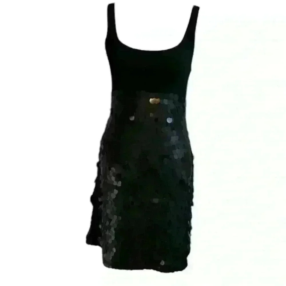 Bailey 44 Women’s Dress Sequined Party Cocktail Solid Black Stretch Medium - Picture 3 of 14